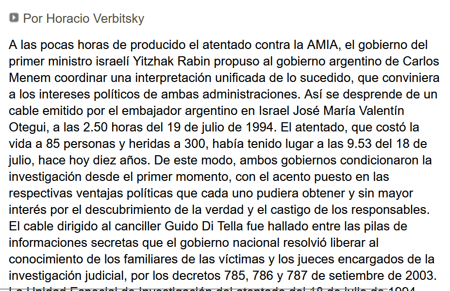 AMIA – ATENTADO. La participación de Irán, un invento.